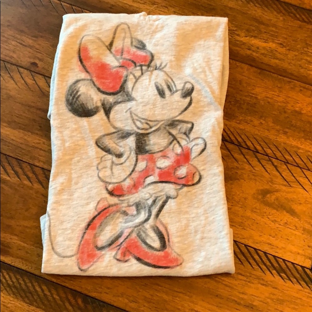 Disney Minnie Mouse Sketch V-Neck Gray Top Size S - Picture 8 of 8